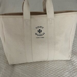 Tory Burch large Ivory Canvas Tote